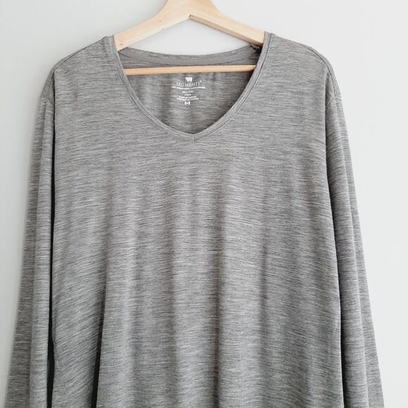 SEG'MENTS | 100% Merino Wool Long Sleeve Base Layer Top V-Neck Gray Sz XL - Picture 2 of 10